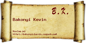 Bakonyi Kevin névjegykártya