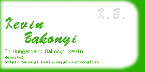 kevin bakonyi business card